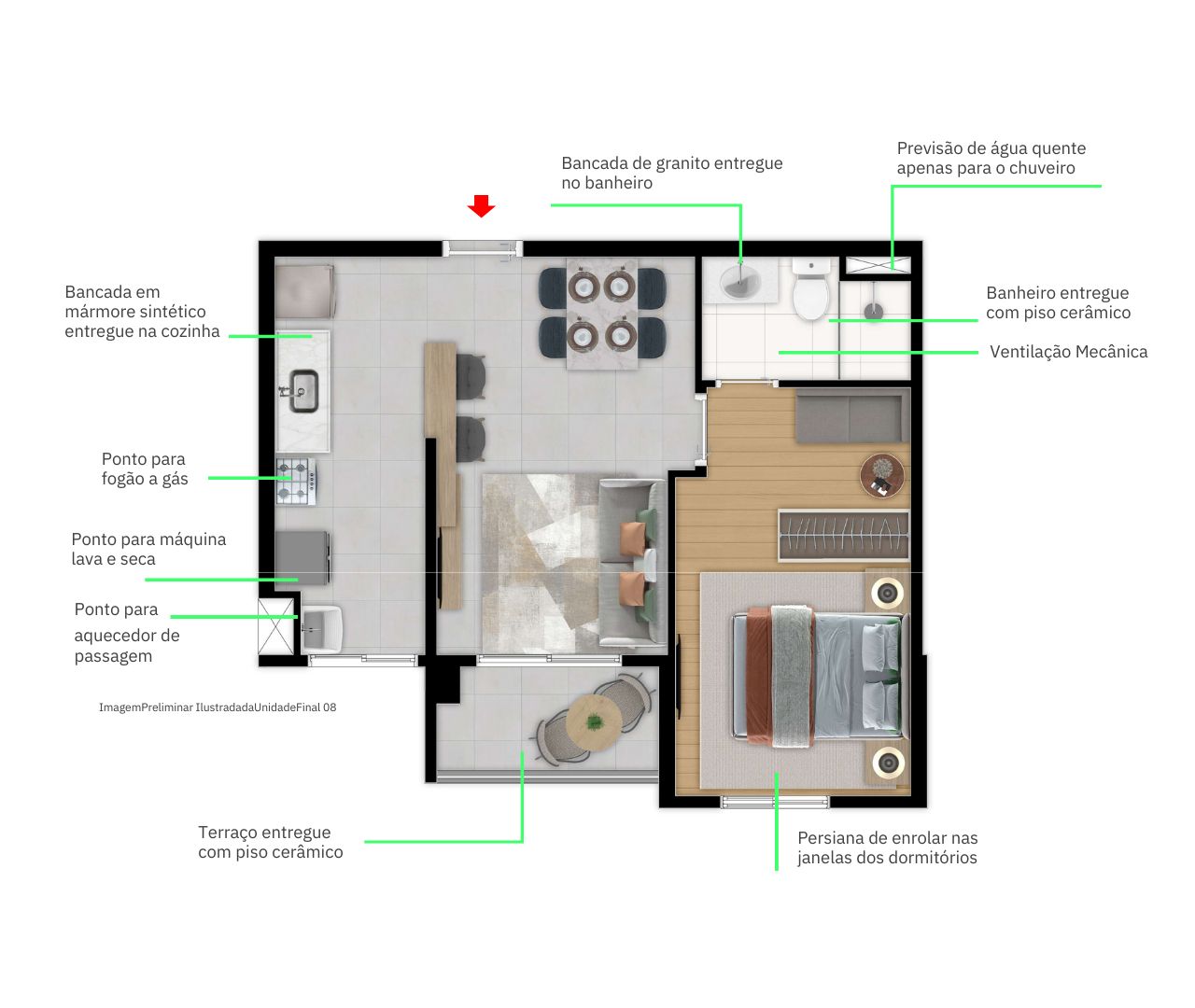 Planta do Residencial Start Joy com áreas e detalhes dos apartamentos