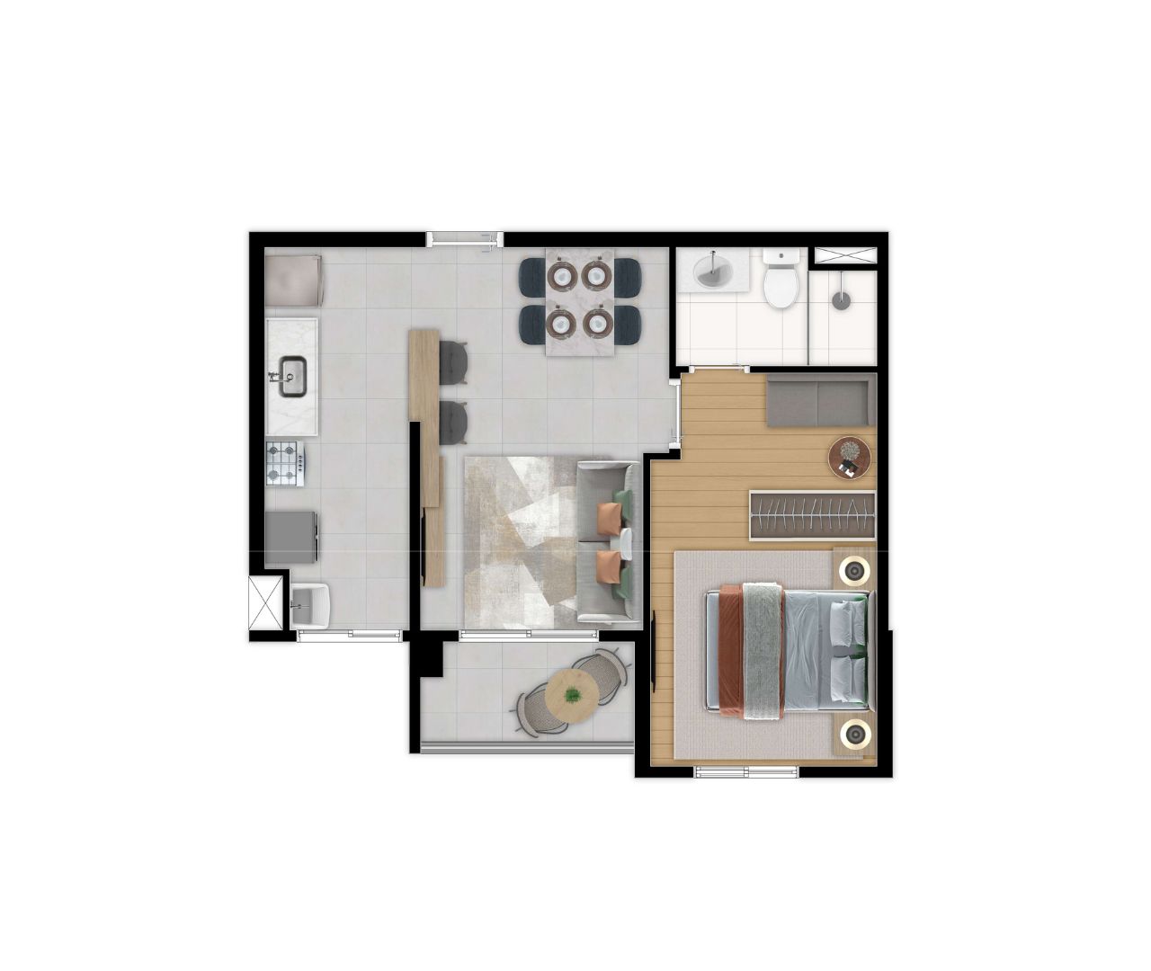 Planta do apartamento no Residencial Start Joy em São Bernardo do Campo