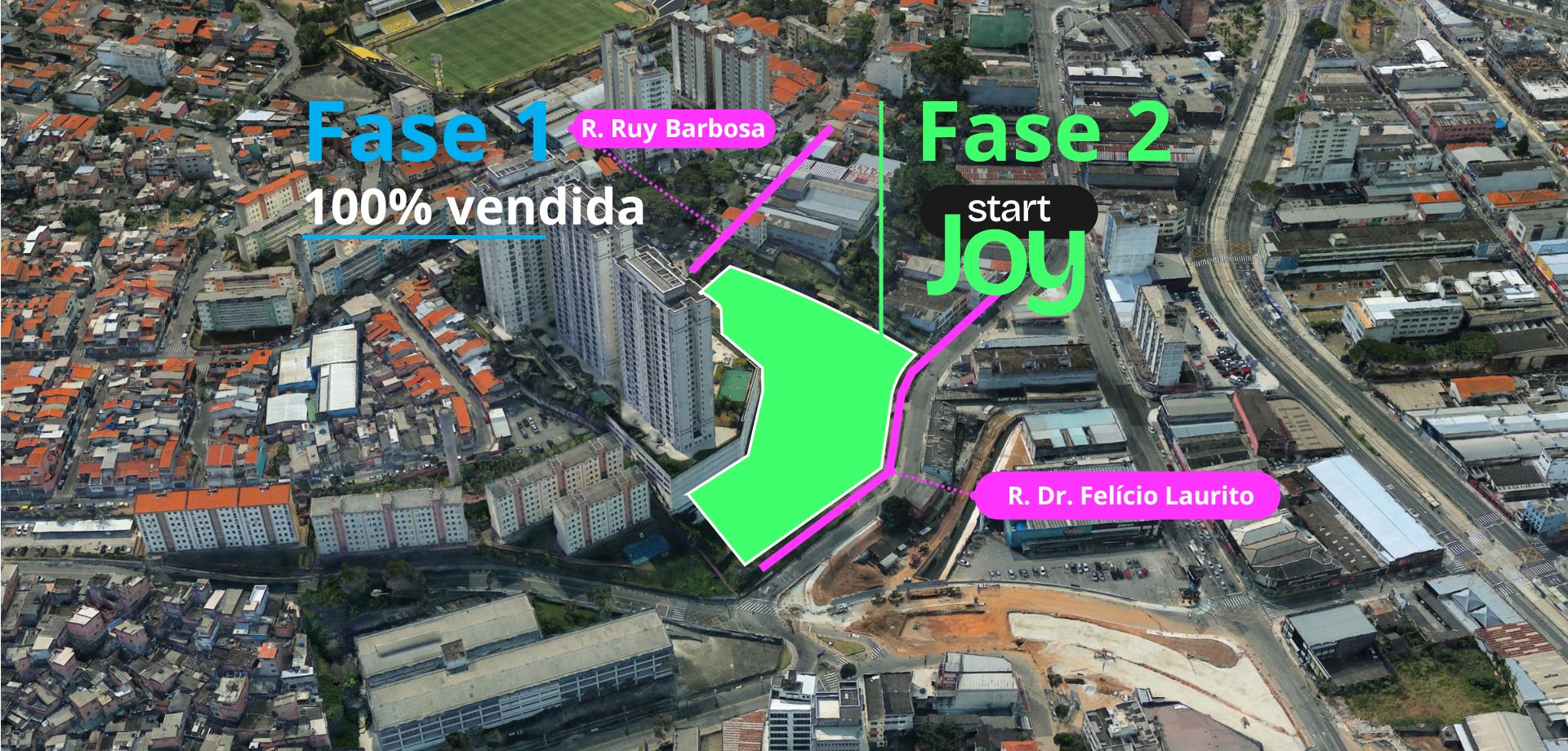 Empreendimento Start Joy em São Bernardo do Campo, fases e localização destacadas