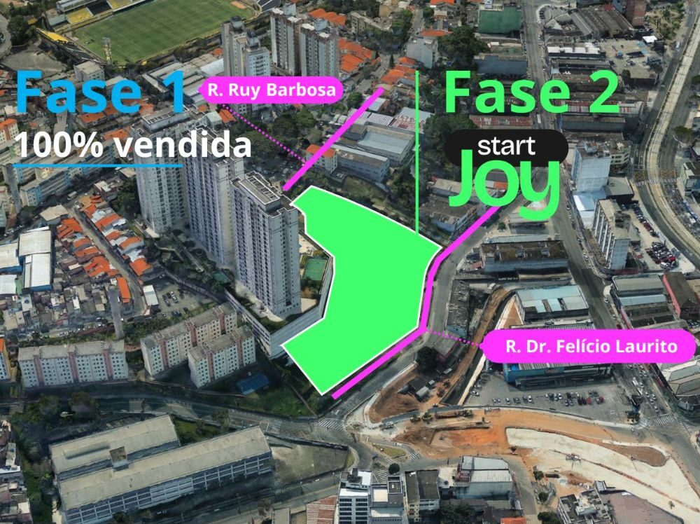 Mapa do Residencial Start Joy em São Bernardo do Campo, fase 2 disponível