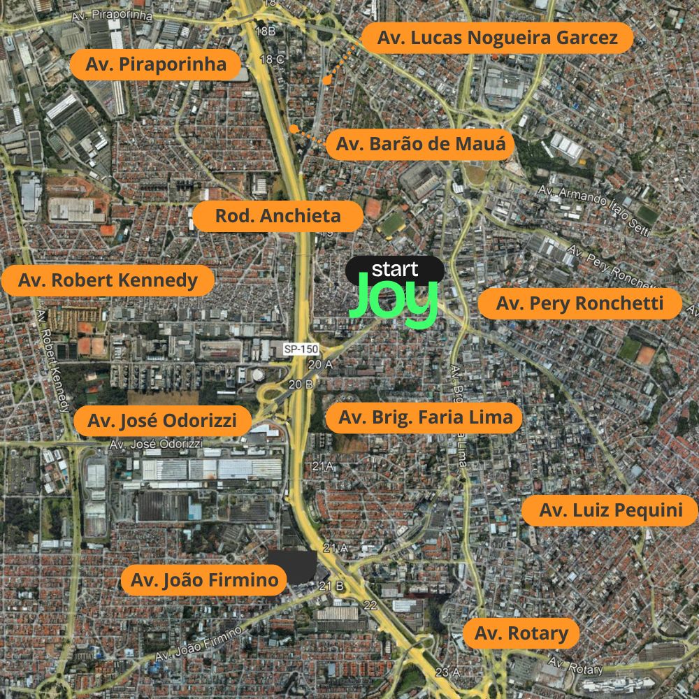 Mapa do Residencial Start Joy em São Bernardo do Campo, proximidades e acessos